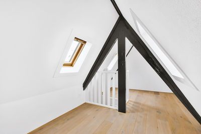 View of wooden staircase in building