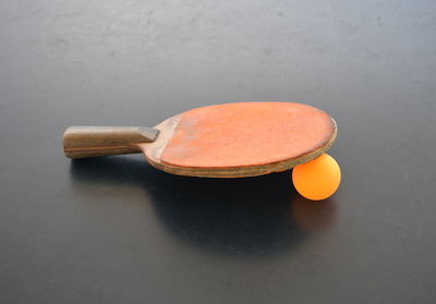 Table tennis ball and racket