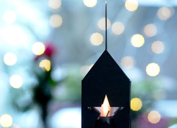 Close-up of illuminated christmas lights