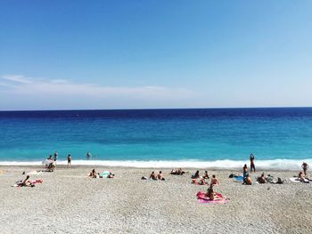 Tourists enjoying at beach