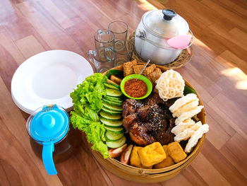 Indonesian traditional food served in a traditional style