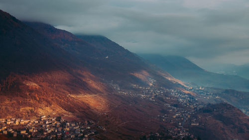 Scenic view of mountains against sky