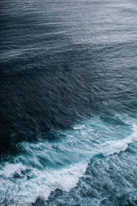 Amazing view of the dark indian ocean with white foam and waves. beauty of nature.