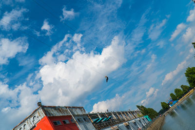 Low angle view of buildings against sky