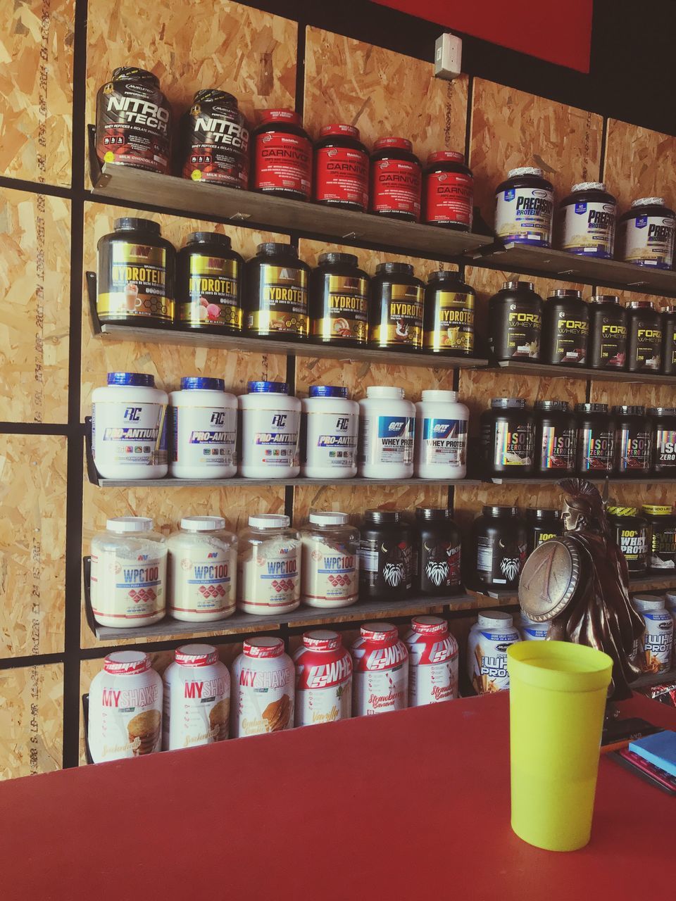 VARIOUS BOTTLES ON DISPLAY AT STORE