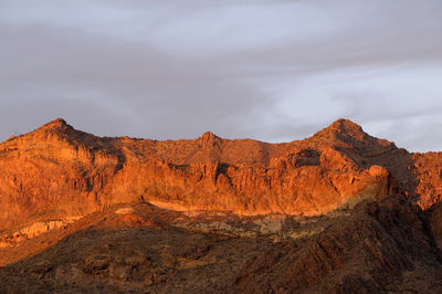 Rock formations on landscape against sky