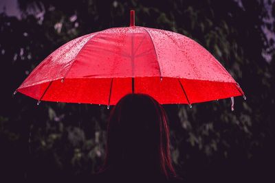 Rear view of woman with umbrella