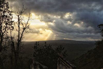 Scenic view of landscape against sky during sunset