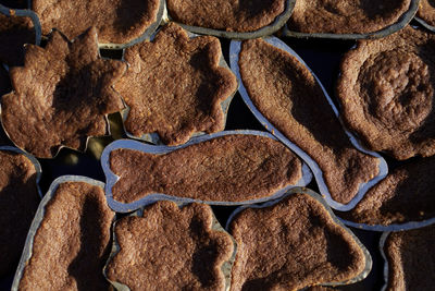 Full frame shot of bread for sale