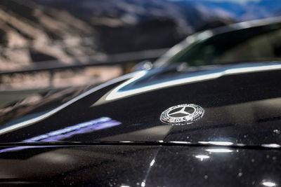 Close-up of car windshield