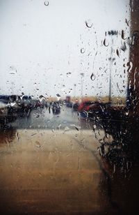 Close-up of water drops on glass