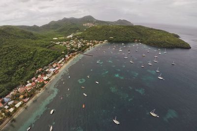 High angle view of beach against sky