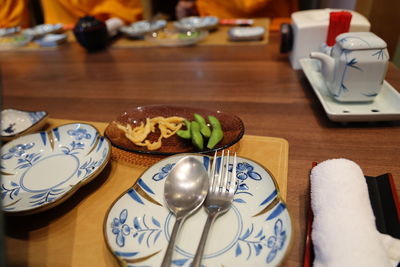 Close-up of food on table in restaurant