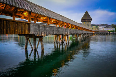 Bridge over river in city