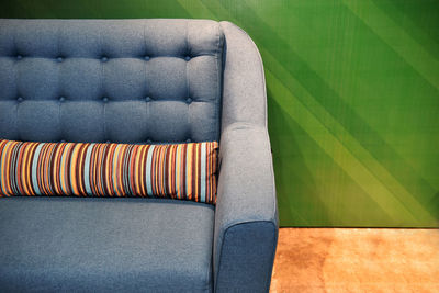 Close-up of sofa at home