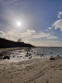 Scenic view of beach against sky