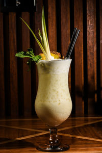 Close-up of drink on table