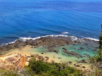 High angle view of beach