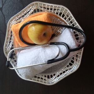 High angle view of fruits in basket