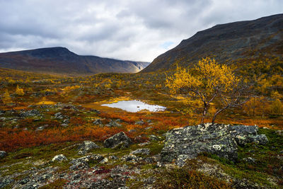 Scenic view of mountains against sky