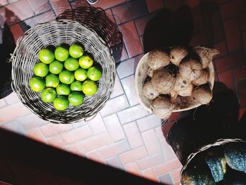 Close-up of fruits in baskets