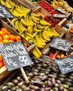 Various fruits for sale at market stall