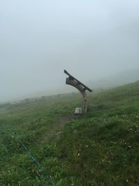 Scenic view of grassy field against sky