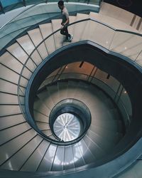 Low angle view of spiral staircase of building