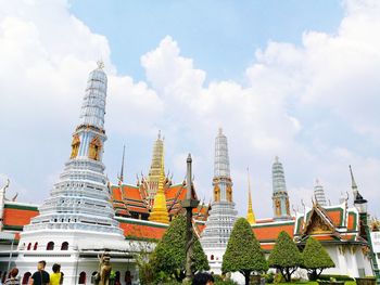 Low angle view of pagoda against sky