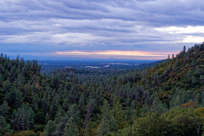 Scenic view of landscape against sky during sunset