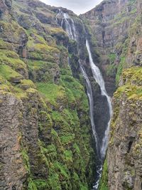 Scenic view of waterfall