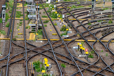 High angle view of railroad track
