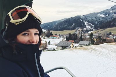 Woman looking at mountains