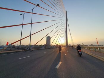 View of suspension bridge against sky