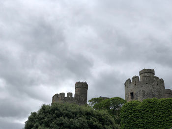 Low angle view of historical building against cloudy sky