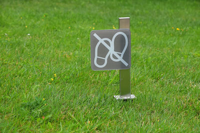 Information sign on field