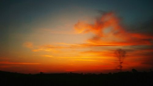 Silhouette of landscape at sunset