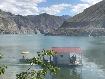 Scenic view of lake against mountains