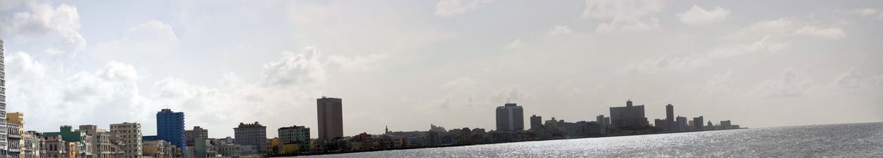 Panoramic view of cityscape against sky