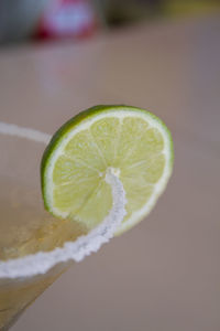 Close-up of drink against white background