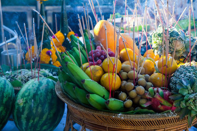 High angle view of vegetables for sale