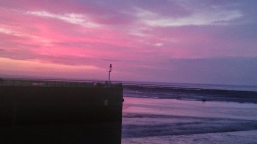 Scenic view of sea at sunset