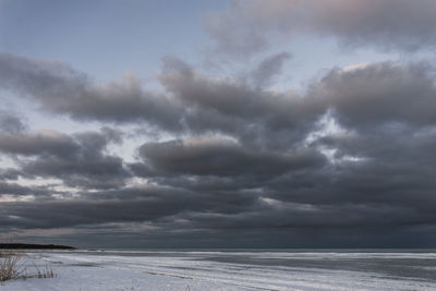 Storm clouds over sea