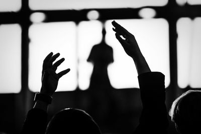 Group of people at music concert