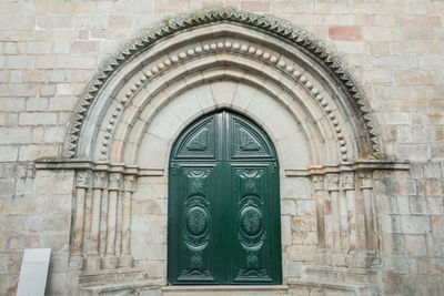 Closed door of old building