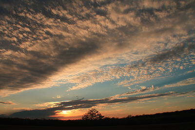 Silhouette of landscape at sunset