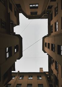 Low angle view of buildings against clear sky