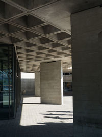 Interior of empty parking lot