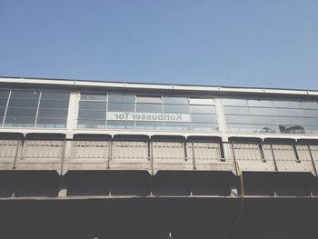 Low angle view of building against clear sky