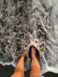 Low section of person legs in sea